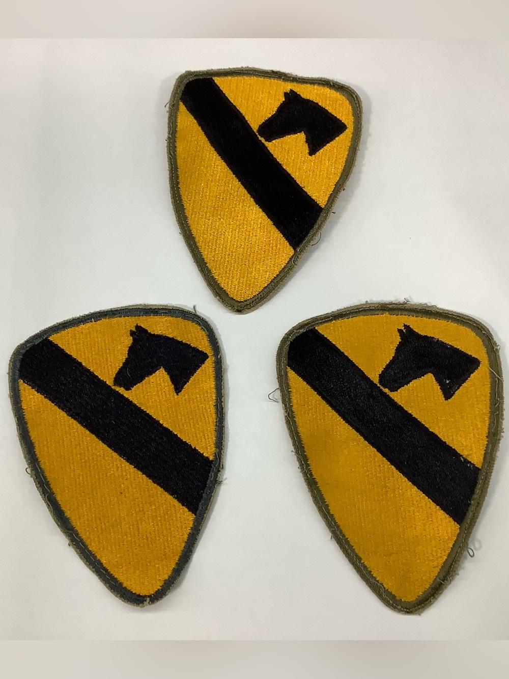 3 US Army First Cavalry Division Patch issue since 1921 through today.